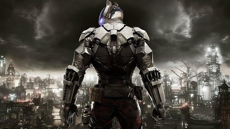 batman: arkham knight, artwork, back view, cyborg, darkness, Games, HD wallpaper