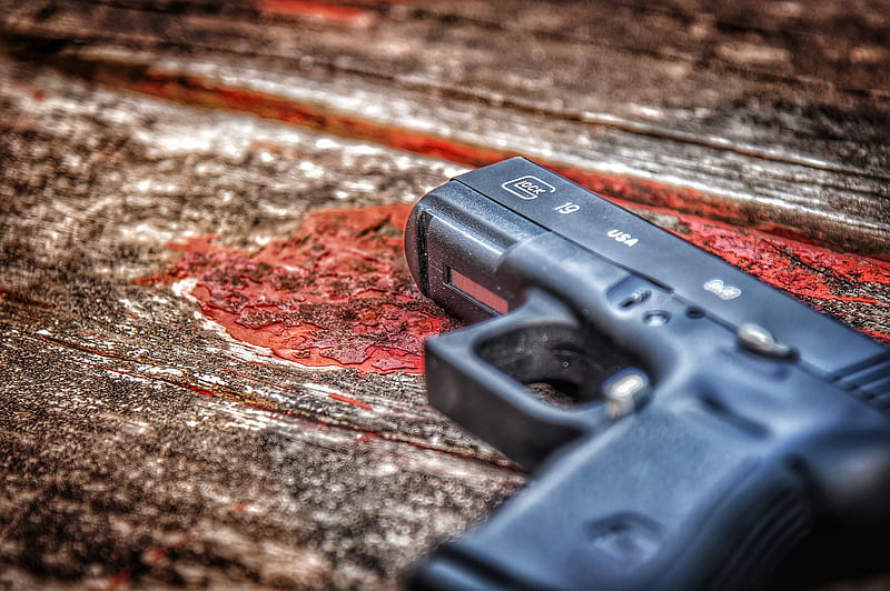 Distressed Glock, 2a, 9mm, america, ammo, dark, gun, wood, HD wallpaper |  Peakpx