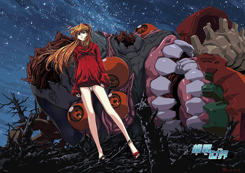 Fighting Monster, monster, horror, girl, anime, HD wallpaper | Peakpx
