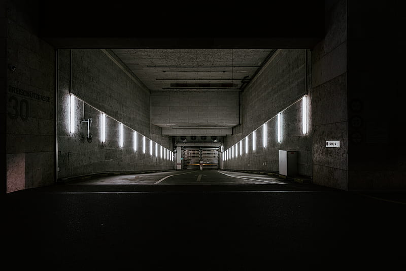 corridor, tunnel, dark, bunker, underground, HD wallpaper