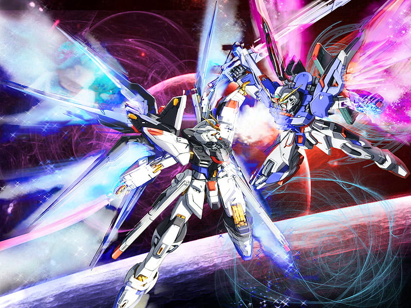 The Final Battle In Space Red Shin Space Forces Kira Orb Gundam Destiny Hd Wallpaper Peakpx