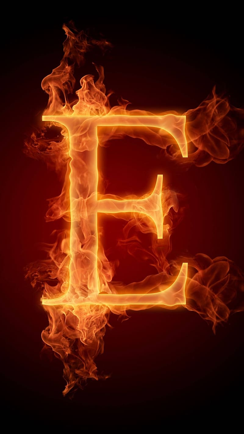 Letters, E With Fire Design, e letter, fire design, alphabet, HD ...