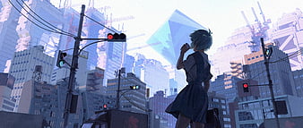 Evangelion, Neon Genesis Evangelion, Building, Girl, Rei Ayanami, HD wallpaper