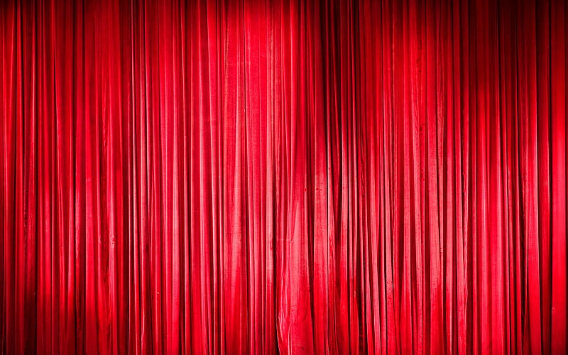 red curtain red fabric, theater, screen, red silk, red velvet, fabric texture, curtain, HD wallpaper