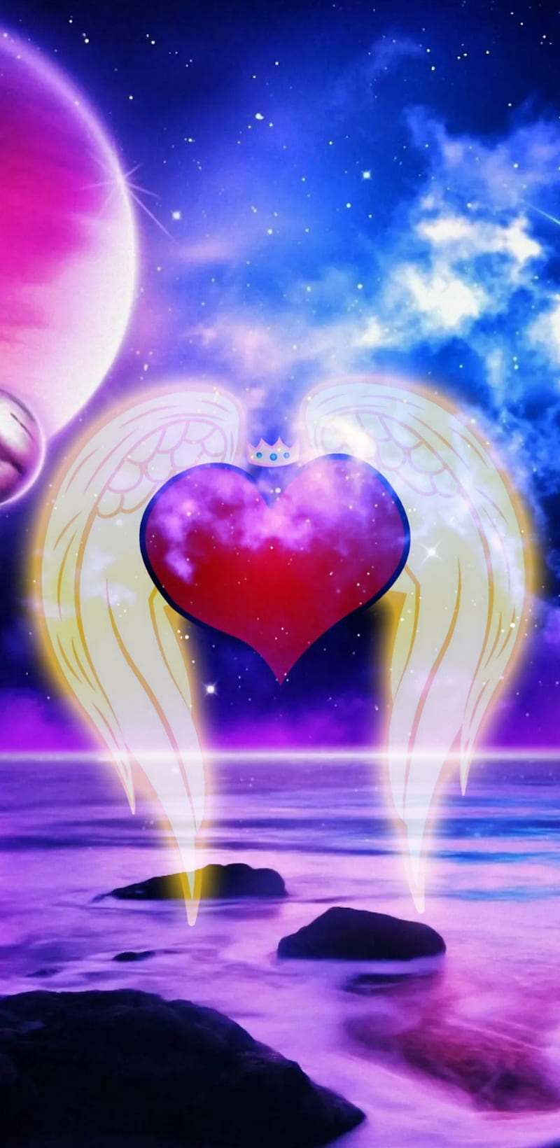 720p Free Download Space Angel Corazones Hearts Sky Universe Hd