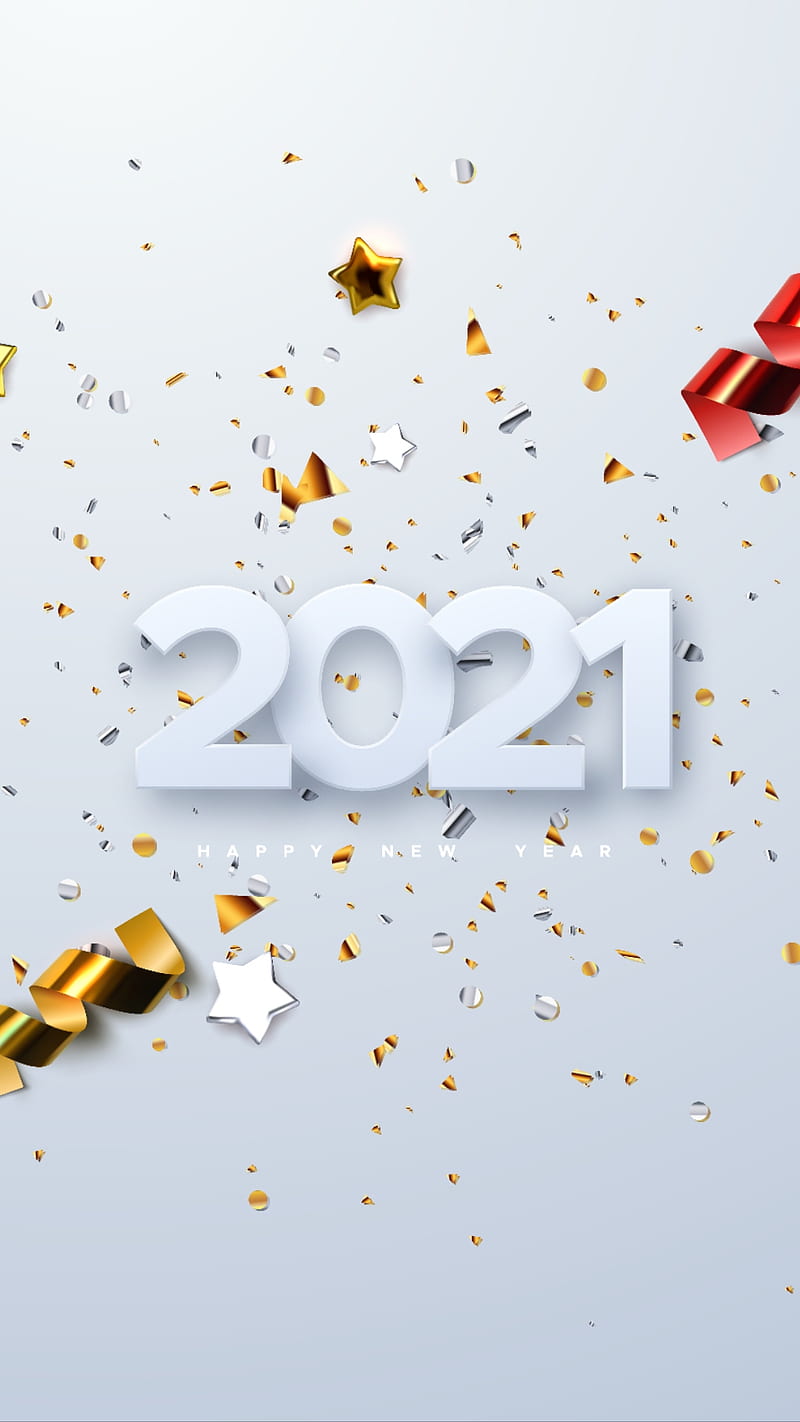 Happy new year, 2021, celebration new yewr, numbers, year, HD phone wallpaper