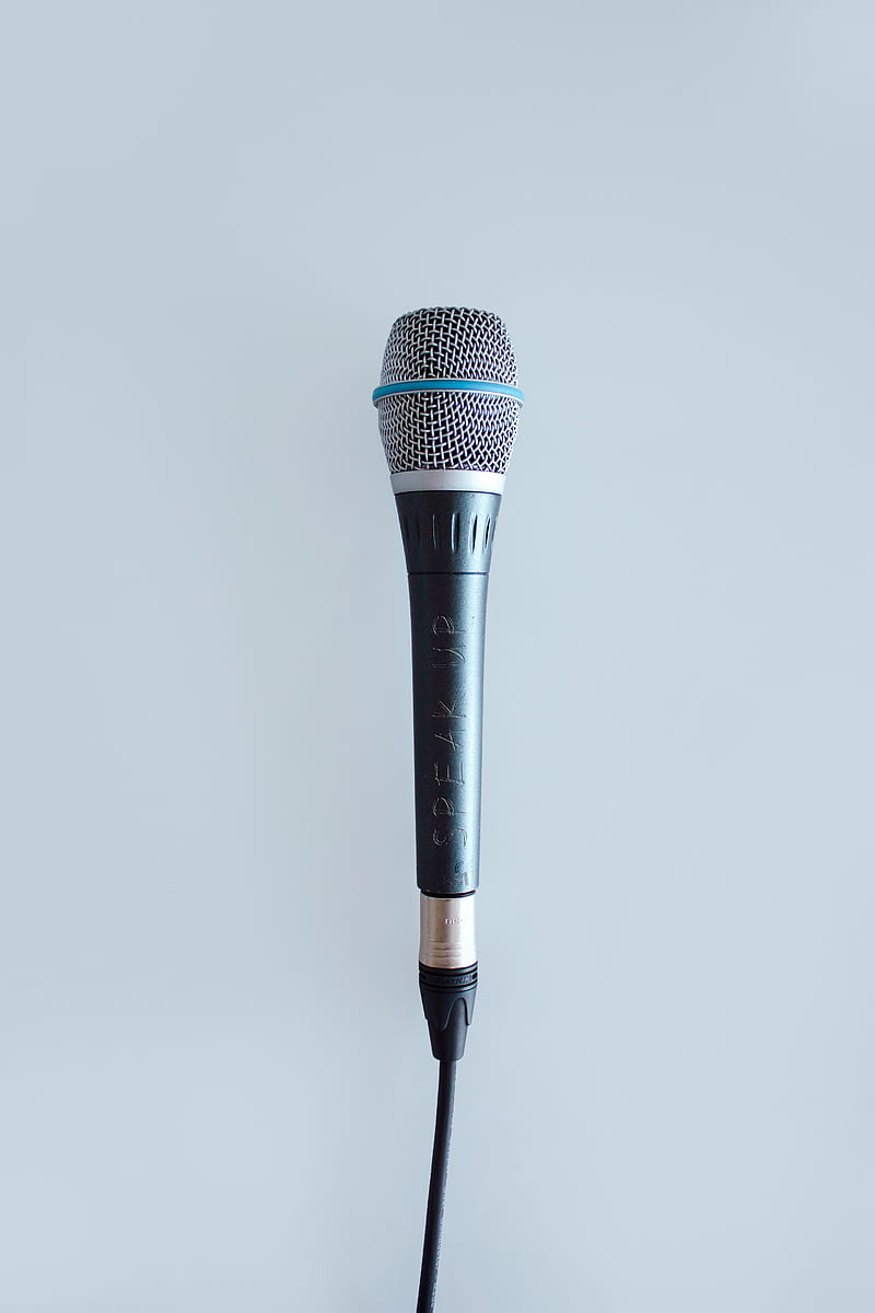 black and gray corded microphone, HD phone wallpaper