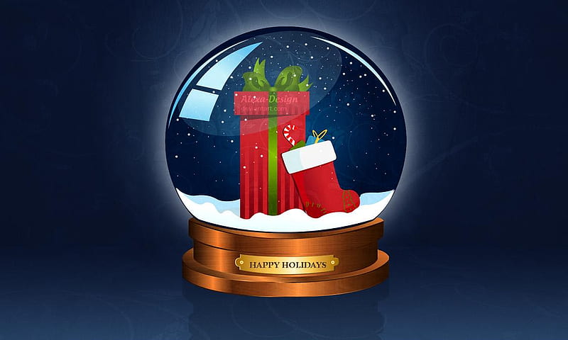 Snow Globe, bright, holiday, christmas, festive, HD wallpaper