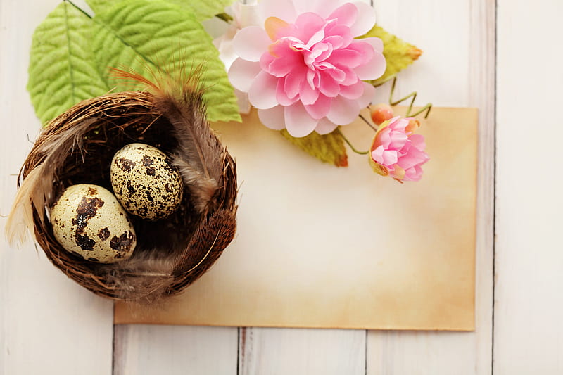 Easter Decoration , Easter, special days, holidays, basket, flowers, spring, greetings, HD wallpaper