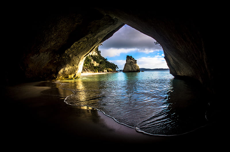 Cave On The Ocean, cave, ocean, nature, HD wallpaper