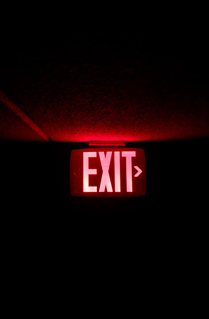 exit, sign, inscription, pointer, HD phone wallpaper