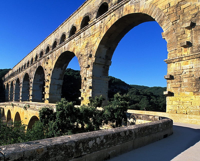 Pont Du Gard, france, gard river, historic pont du gard, HD wallpaper