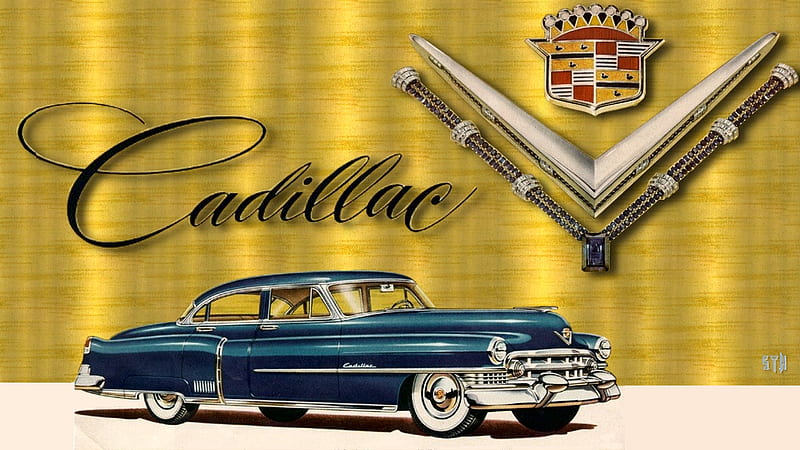 1951 Cadillac vintage ad art 3, General Motors, Cadillac, Vintage Cadillac advertisement, 1951 Cadillac, Cadillac , Cadillac Background, HD wallpaper