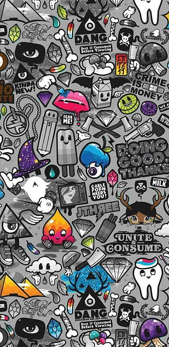 Stickers, neon, poter, sticker, HD phone wallpaper
