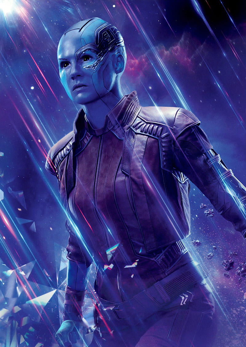 Avengers end game, end game, infinity war, marvel, movie, nebula, silver, HD phone wallpaper