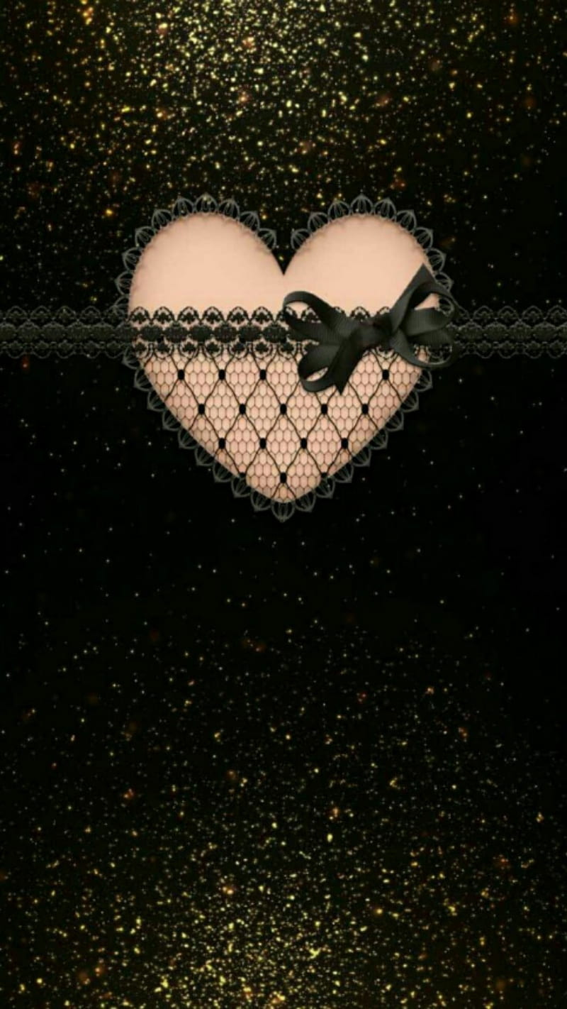 Heart and black lace, black lace, heart and, HD phone wallpaper | Peakpx