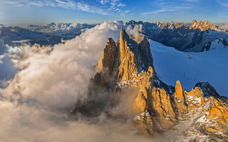 Sunrise Mont Blanc massif France 2020 Bing, HD wallpaper