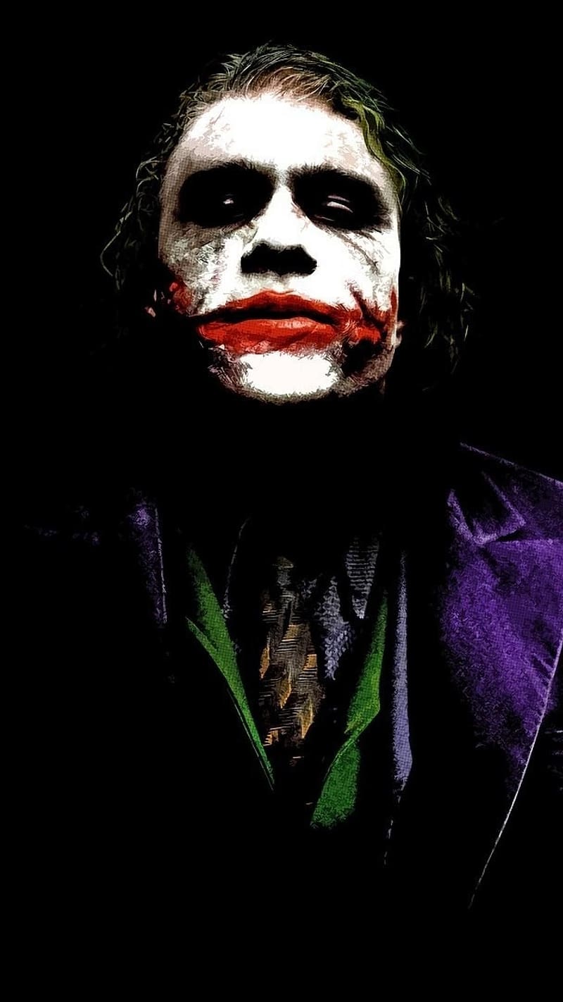 Joker Heath Ledger In Black Background, joker, heath ledger, black ...