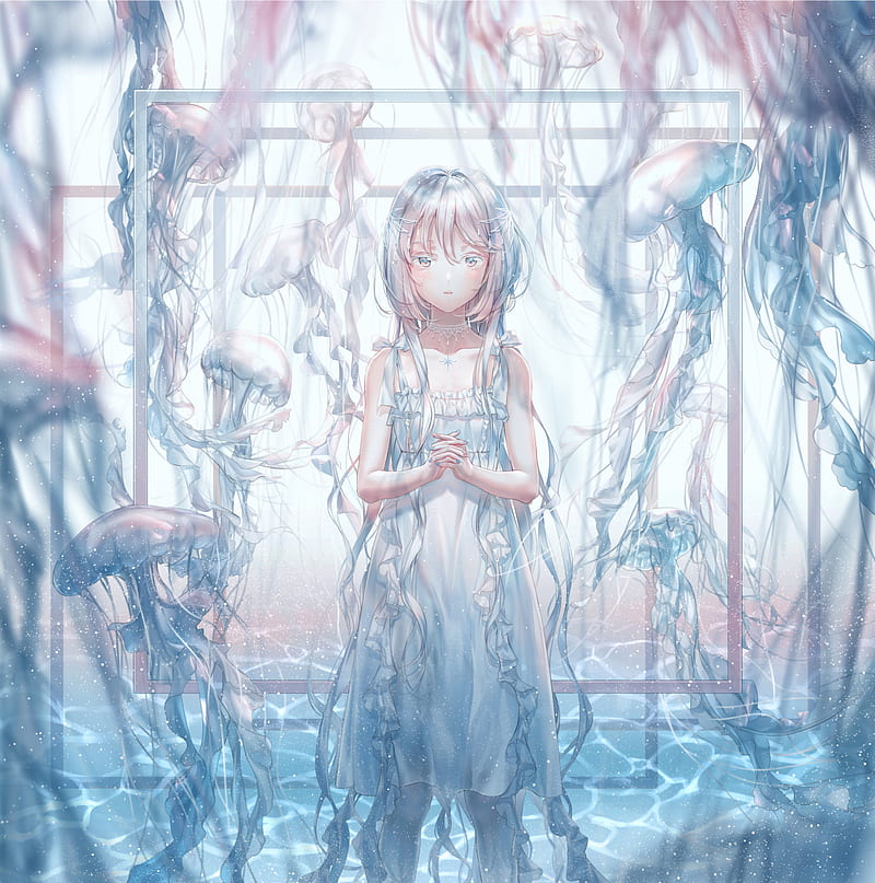 all anime girl chained underwater