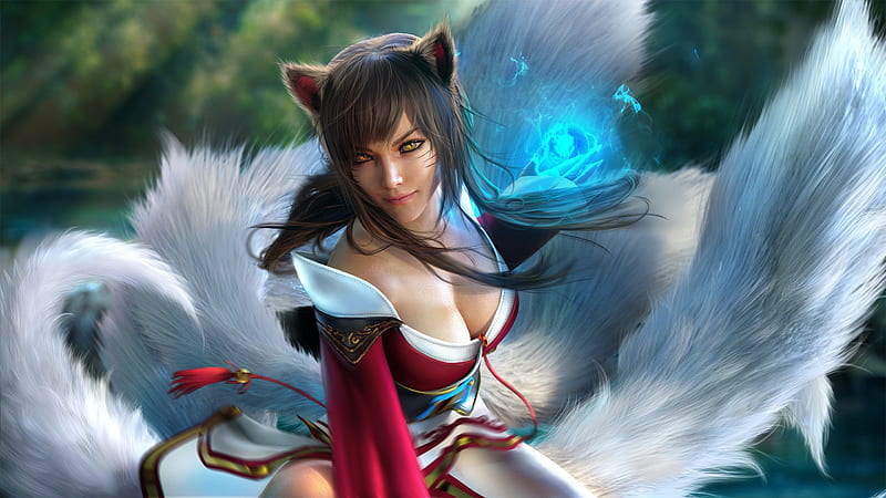 X Px P Free Download Ahri Frumusete Luminos Fox Nine Tails Sevenbees Blue