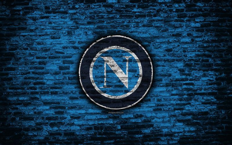 Napoli FC logo, brick wall, Serie A, football, Italian football club, soccer, SSC Napoli, brick texture, Naples, Italy, HD wallpaper