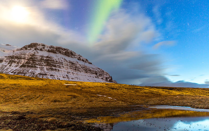 Northern Lights Kirkjufell Iceland 2021 Scenery, HD wallpaper
