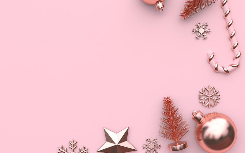 Christmas card, christmas, craciun, pink, card, new year, HD wallpaper