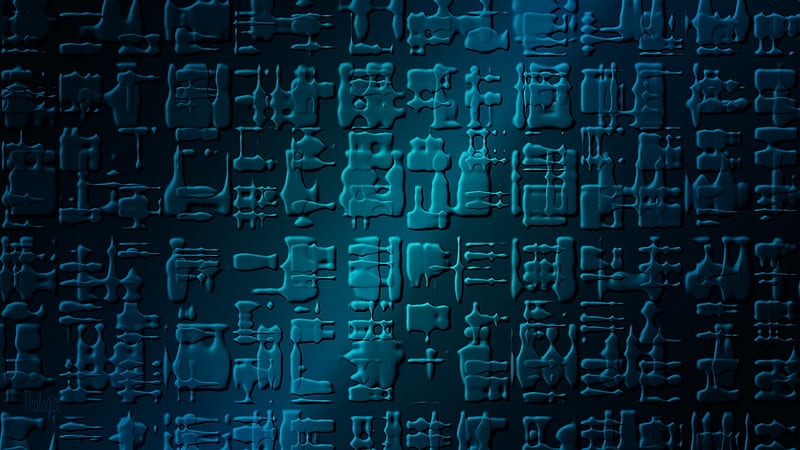 Icon-friendly-hieroglyphics-teal-lights-and-darks-enlarge-for-effect, enlarge to see effects, teal lights and darks, hieroglyphics, icon friendly, HD wallpaper