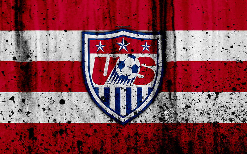 USA national football team emblem, grunge, North America, football, stone texture, soccer, USA, logo, North American national teams, HD wallpaper