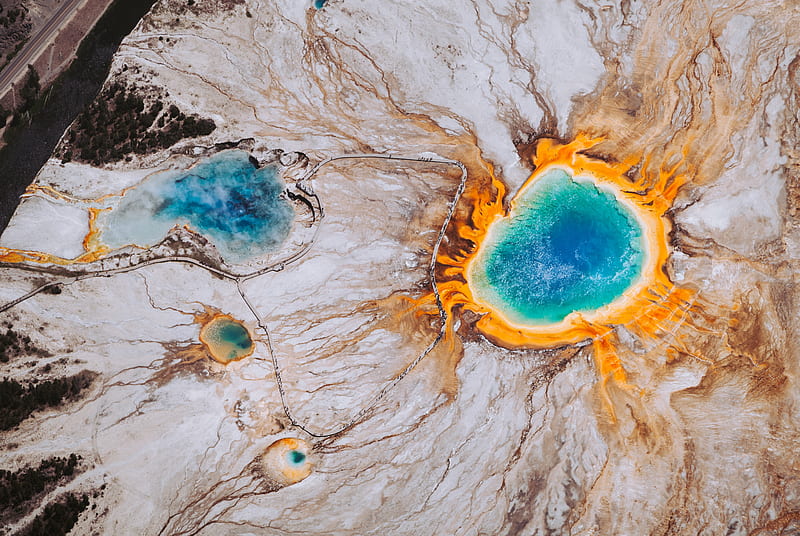 united states wyoming, grand prismatic spring, yellowstone national park, Nature, HD wallpaper