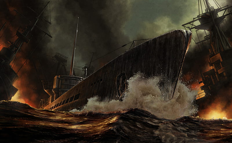 Ship, Battle, Video Game, Silent Hunter 5: Battle Of The Atlantic, HD wallpaper