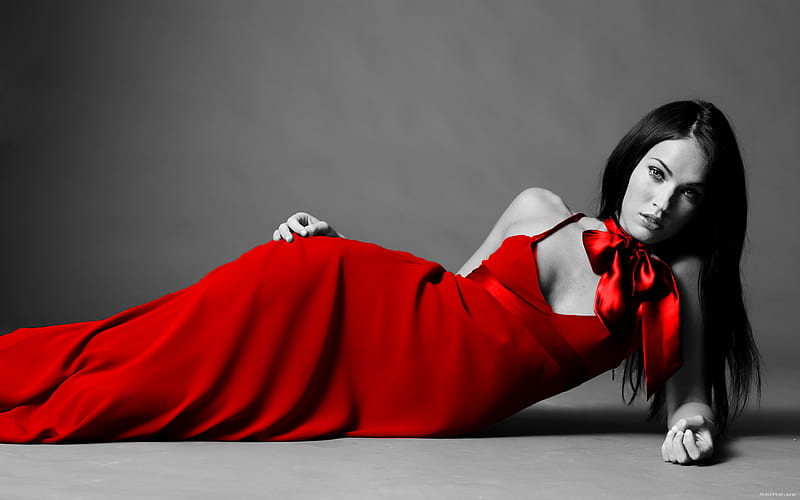 Red Dress - Megan Fox, red, dress, fox, love, megan, sexy, sweet, HD wallpaper