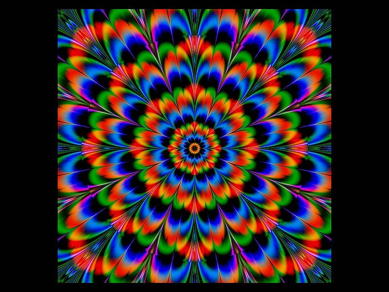 Kaleidoscope 2, Kaleidoscope, Brillant Colors, Bright, Fractal, Vivid, HD wallpaper