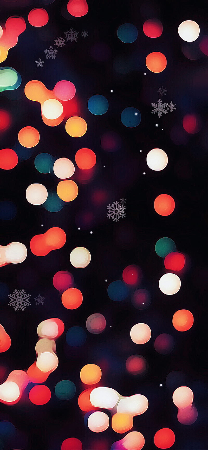 Amoled, black, new year, holidays, lights, snow, sparks, corazones, HD phone wallpaper