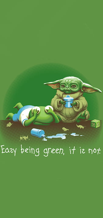 Not Easy Baby Green, frog, joda, kermit, star wars, HD phone wallpaper |  Peakpx