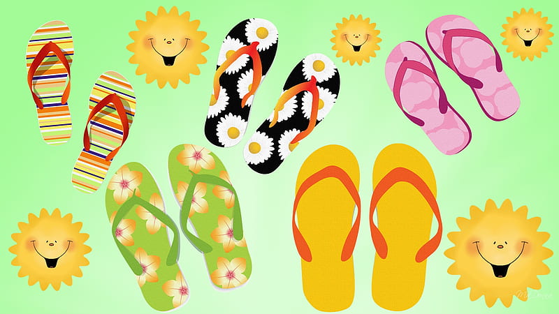 Flip Flop Summer, sun shine, flip flop, firefox persona, beach, green, feet, bright, summer, sunshine, shoes, HD wallpaper