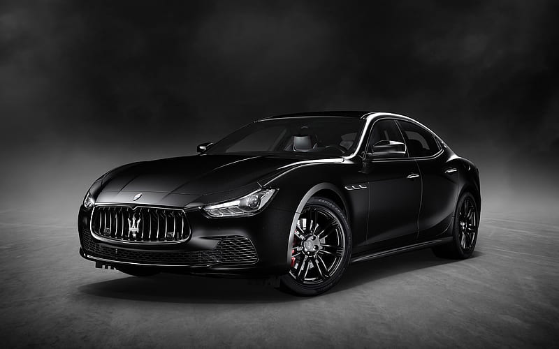 Maserati Ghibli Nerissimo Black Edition, 2018, Tuning Ghibli, sports sedan, black Ghibli, Italian cars, Maserati, HD wallpaper