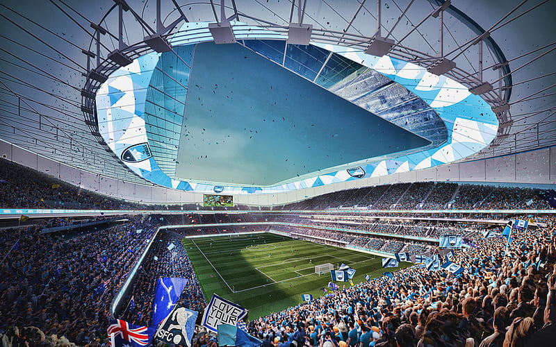 Allianz Stadium, Sydney FC stadium, soccer, football stadium, Sydney Football Stadium, fans on stadium, Australia, HD wallpaper