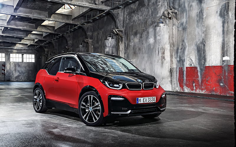 BMW i3s, 2018, Tuning i3, red i3, electric car, new cars, German cars, BMW, HD wallpaper