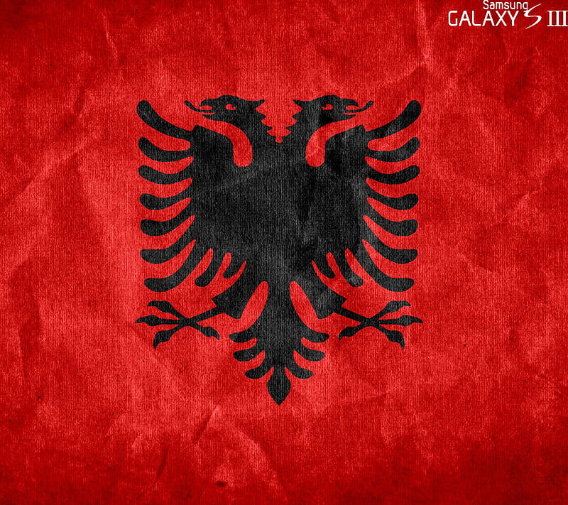 Albanian Flag, albania, redandblack, samsung, HD wallpaper