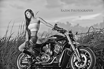 Girl and shop harley davidson