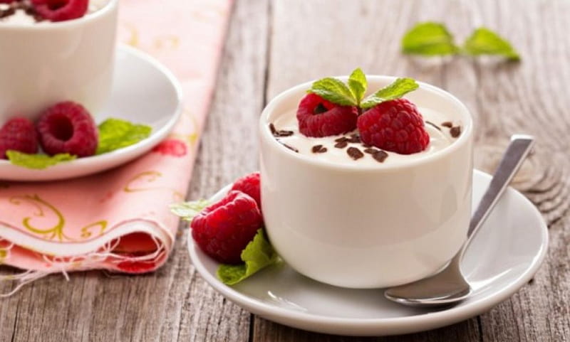 Raspberry Yoghurt Dessert, yoghurt, delicious, cup, raspberry, dessert, HD wallpaper