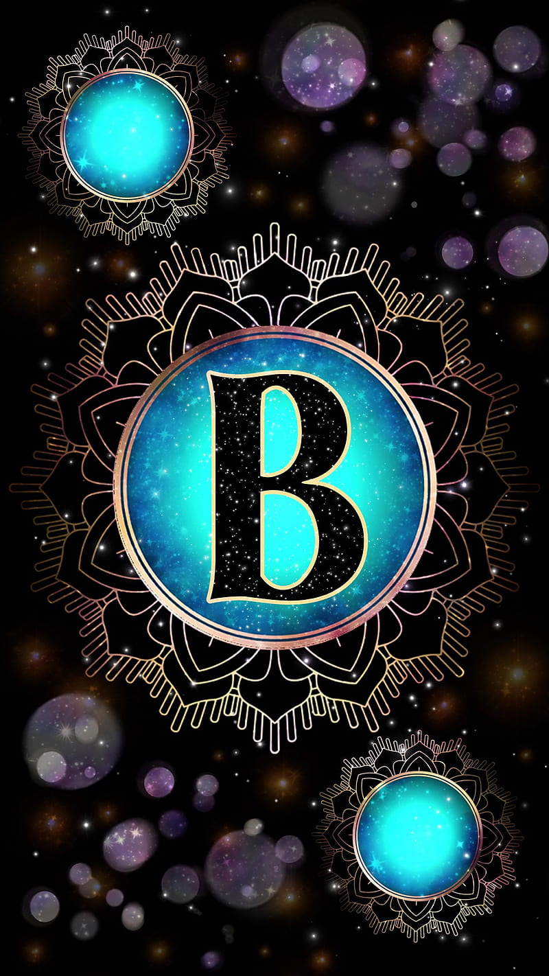 Magick Mandala B, galaxy, glow, initial b, letter b, magic, occult, orb, HD phone wallpaper