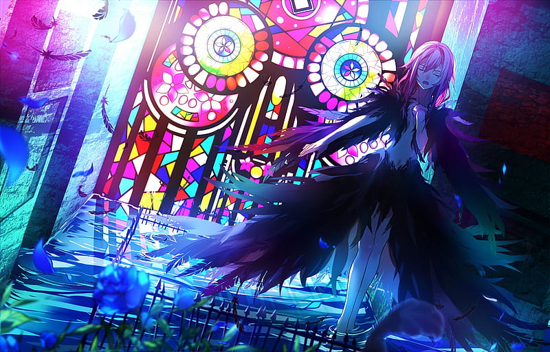 Wallpaper smile, friends, uniform, guilty crown, fyu-neru, inori