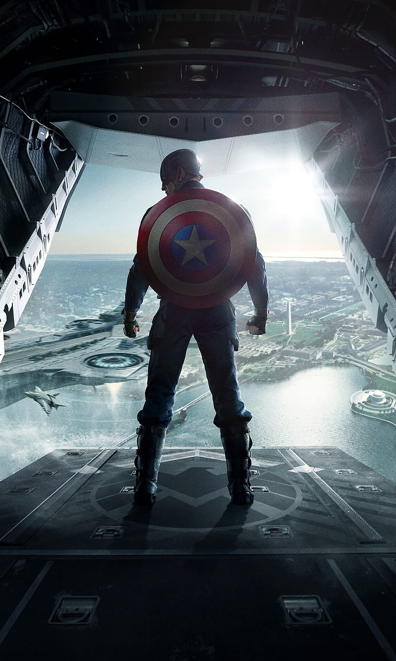 Captain America 2, america, avengers, captain, fantasy, sea, sky, soldier, sun, winter, HD phone wallpaper