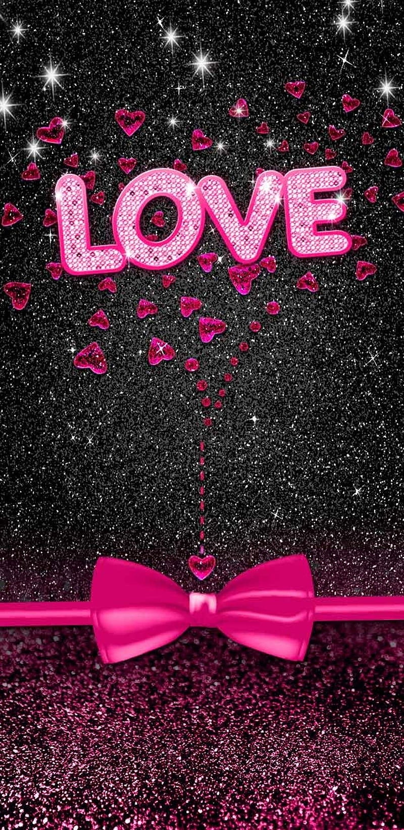 Love, bow, girly, glitter, pink, pretty, sparkle, HD phone wallpaper |  Peakpx