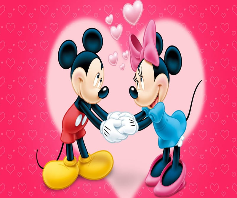 Mickey and Minnie, cartoons, HD wallpaper