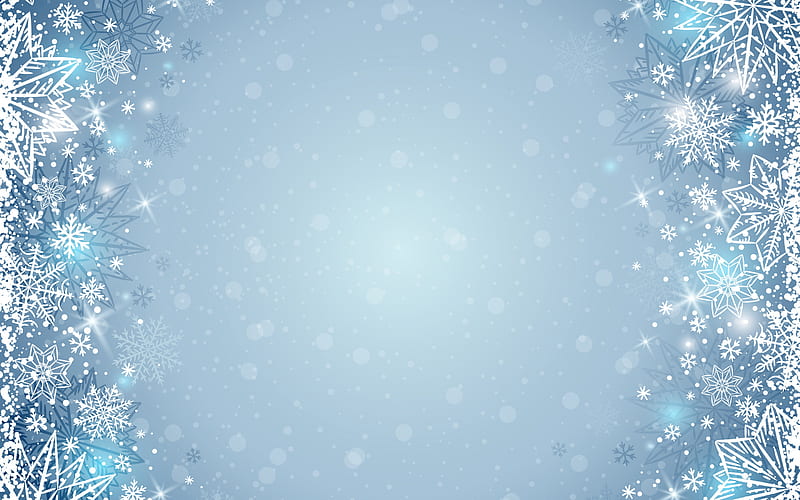 winter texture, blue winter background, texture with snowflakes, ice texture, winter, HD wallpaper