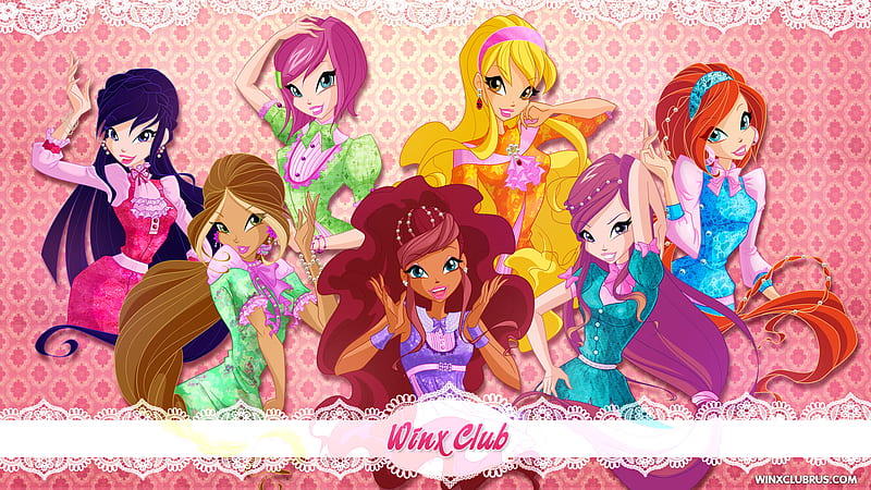Winx Club, Aisha (Winx Club), Blonde, Bloom (Winx Club), Brown Hair, Flora (Winx Club), Girl, Musa (Winx Club), Purple Hair, Red Hair, Roxy (Winx Club), Stella (Winx Club), Tecna (Winx Club), HD wallpaper