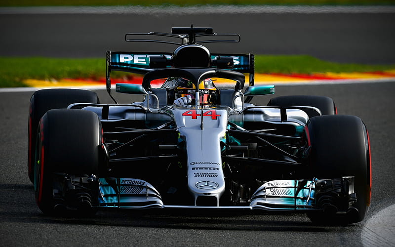 Lewis Hamilton, close-up, Mercedes AMG F1, 2018 cars, raceway, Formula 1, F1, Formula One, F1 2018, HD wallpaper